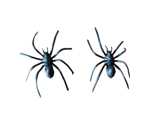 2 Fake Plastic Spiders