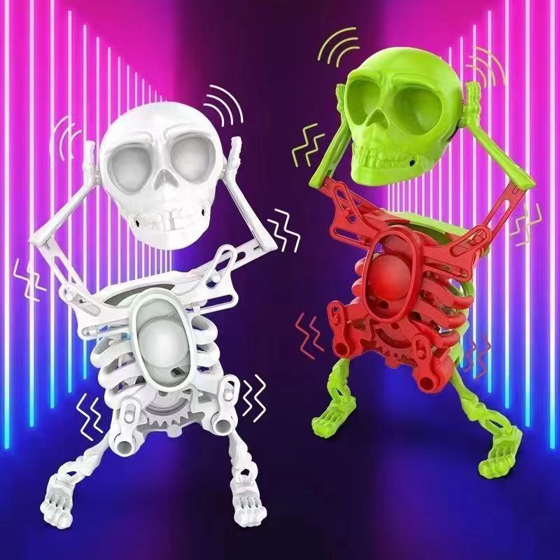 Dancing Skeleton Man Swinging Skull Toy Clockwork
