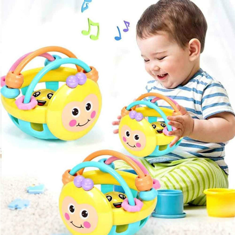 Soft Rubber Cartoon Bee Rattle Dumbbell Early Educational Toy for Kids