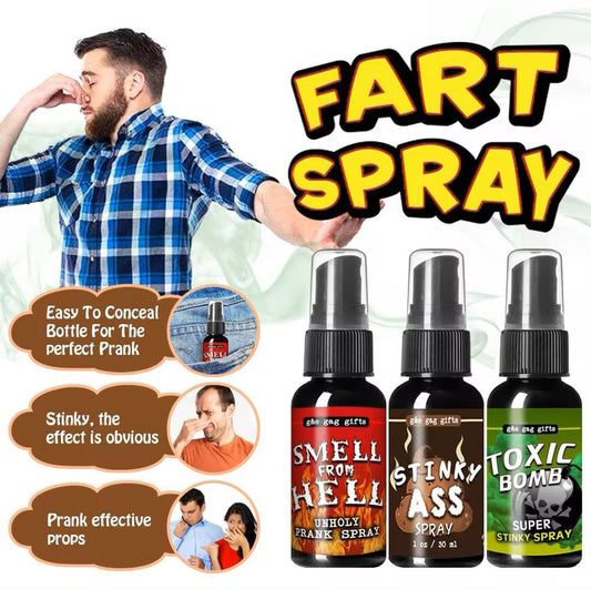 G&E Gag Gifts Fart Sprays - Stinky Ass / Smell from Hell / Toxic Bomb - JokersWorld.co.uk