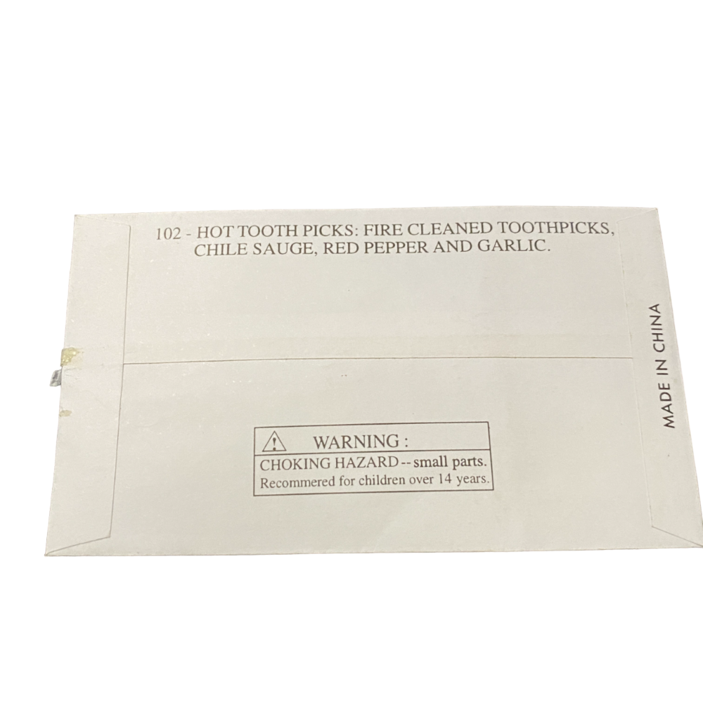 Jokez 'n' Prankz Hot Toothpicks (Envelope) Back